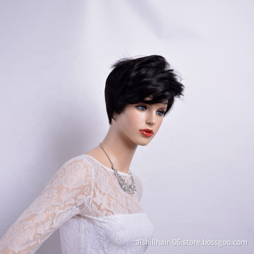 Wholesale Synthetic wigs natural wave wig black short hair synthetic hair wigs for women